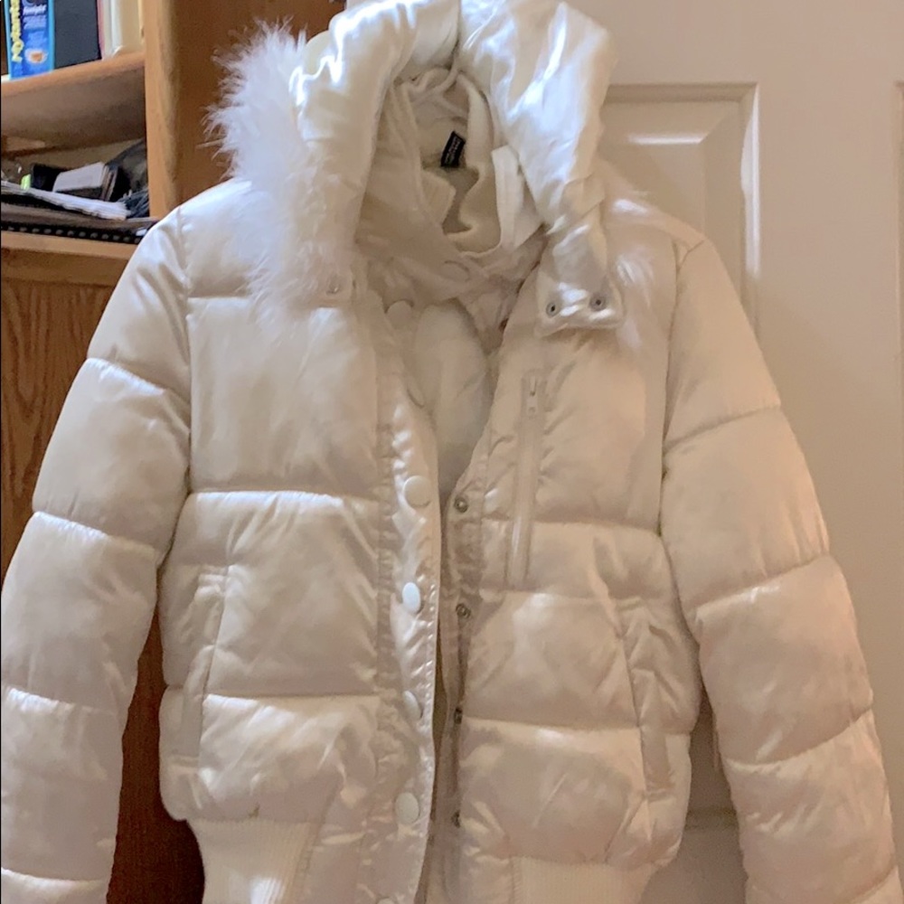 Puffy White Winter Jacket